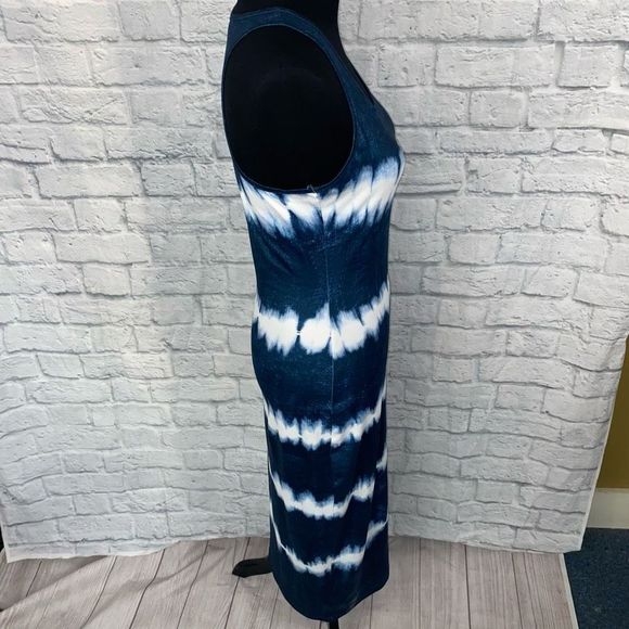 Women’s tie dye tank top maxi dress blue & white sz L women - Picture 5 of 9